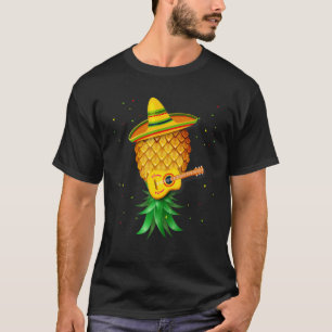 Camiseta Mexicano Swinger para Baixo Pineapple Sombrero Gui