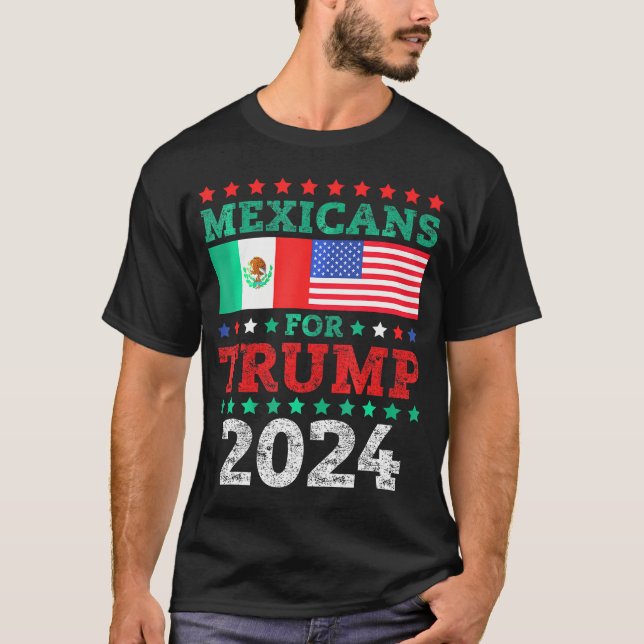 Camiseta Mexicanos Por Trump 2024 Retirem A América Do Méxi (Frente)
