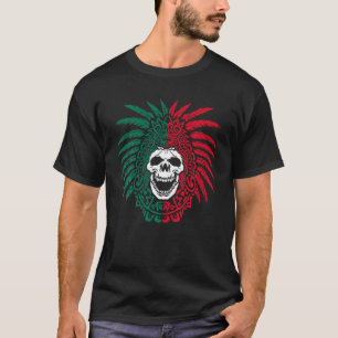 Camiseta México Bandeira Asttec Caveira Guerreira Hecho No