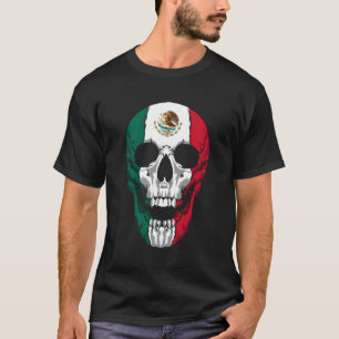 Camiseta México Bandeira Crânio Mexicano Hecho No México Ca