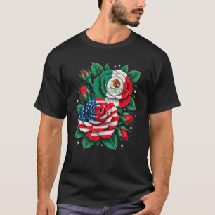 Camiseta México Bandeira Mexicana EUA Bandeira Americana Ro