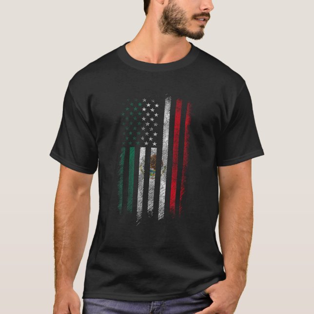 Camiseta México Bandeira Shirt 4 de julho EUA Mexicano (Frente)