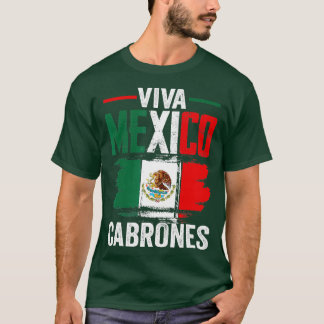 Camiseta México Bandeira Viva México Cabrones Dia Mexicano