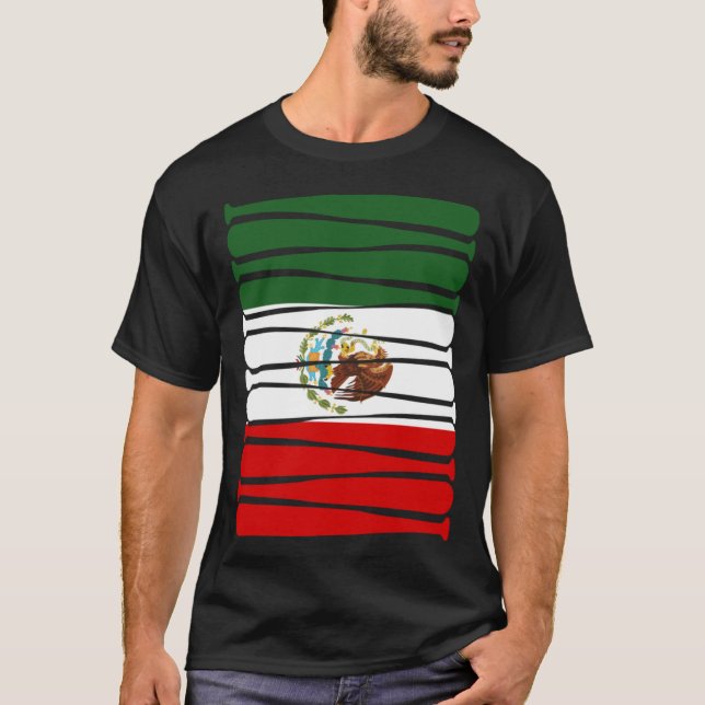 Camiseta Mexico Baseball Flag for Mexican Baseball Fans (Frente)