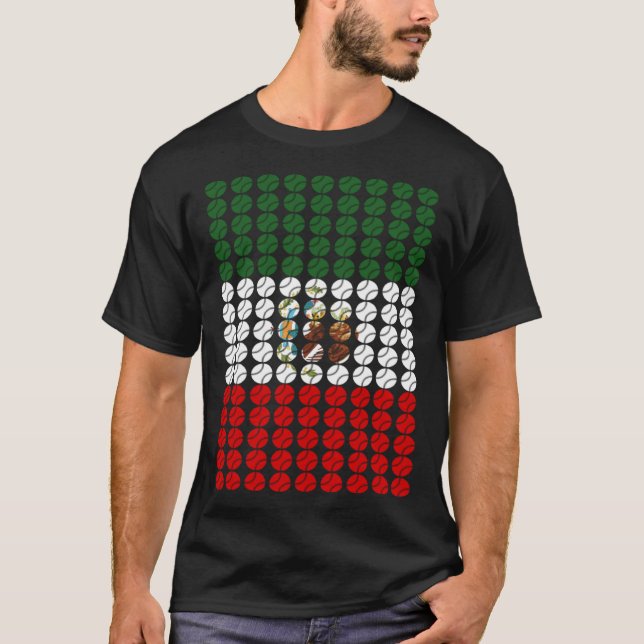 Camiseta Mexico Baseball Flag for Mexican Baseball Fans  1 (Frente)