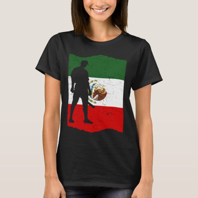 Camiseta Mexico Baseball Flag for Mexican Baseball Fans Vin (Frente)