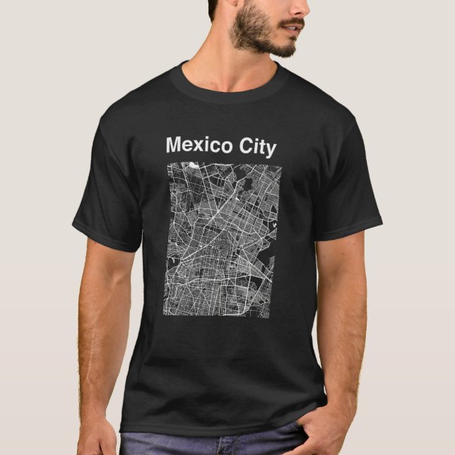 Camiseta México Cidade do México México Mapa Clássico da Ci (Frente)