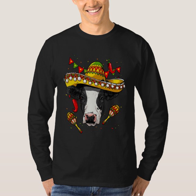 Camiseta Mexico Cinco de Mayo Cow Sombrero Mexican Party Co (Frente)