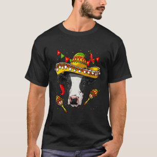 Camiseta México Cinco de Mayo Cow Sombrero Partido Mexicano