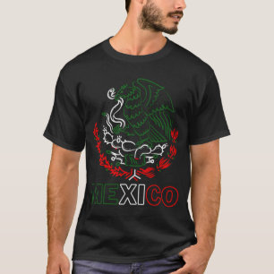 Camiseta México Com Águia Mexicana Da Bandeira Vermelha E