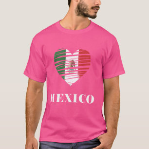 Camiseta México Coração Mexicano Bandeira Raja Español Orgu