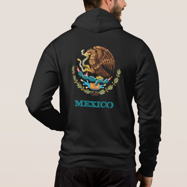 Camiseta México e México emblema da águia, moda de bandeira (Verso)