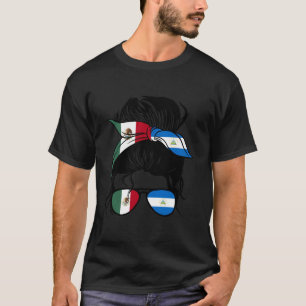 Camiseta México E Nicarágua Misturam Metade Do México E Mei
