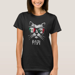 Camiseta México Flag Cat Pai Vintage Say Mexicano