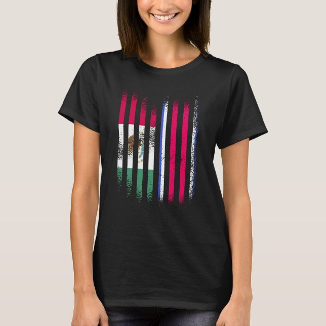 Camiseta Mexico Flag Costa Rica Grown Country Flags Stripes (Frente)