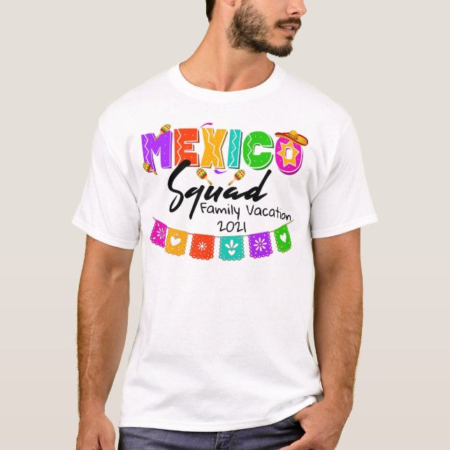 Camiseta México: Grupo de Cores no Quadrado Correspondente  (Frente)