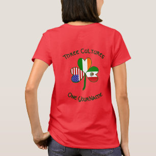 Camiseta México Irlanda EUA Bandeira Trevo Personalizar Mul