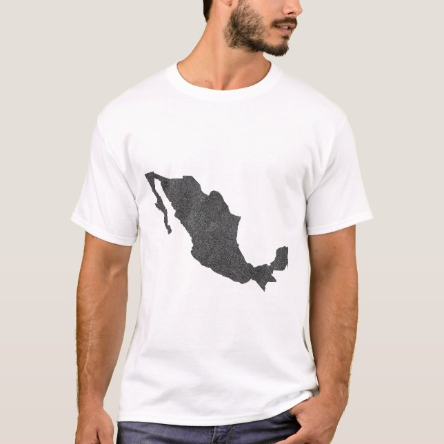 Camiseta México Mapeia Design com fronteiras ocultas (Frente)