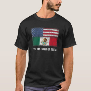 Camiseta México mexicano Bandeira americana Dual Citizen