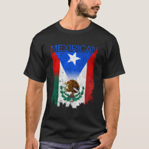 Camiseta México mexicano Bandeira Porto Rico Bandeira Boric