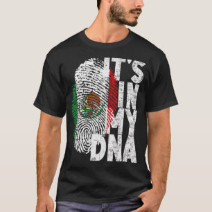 Camiseta México mexicano está no meu Dna Hispânico Flag Fin