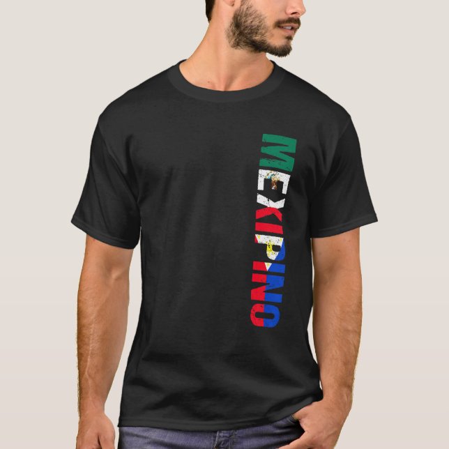 Camiseta México México Filipinas Sinalizador Ancesterno Fil (Frente)