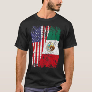 Camiseta México Roots Half American Flag México