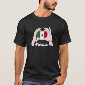 Camiseta México - Sinal de Mão México Bandeira Raízes Mexic