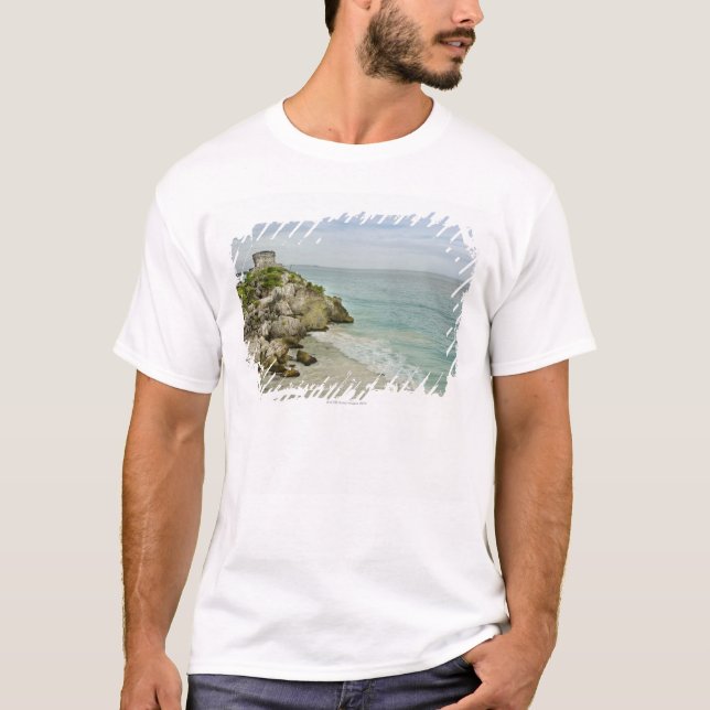 Camiseta México, Tulum, ruínas antigas na praia (Frente)
