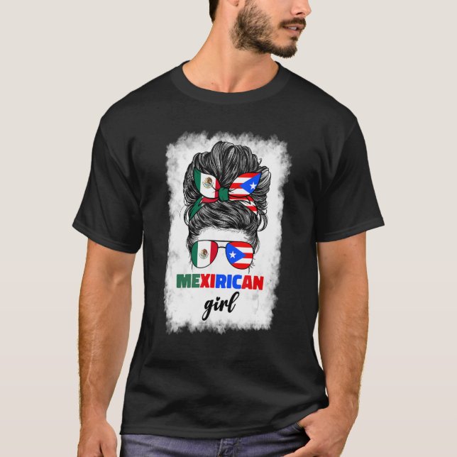 Camiseta Mexirican Girl Mix Half Mexicana E Puerto Rican R (Frente)