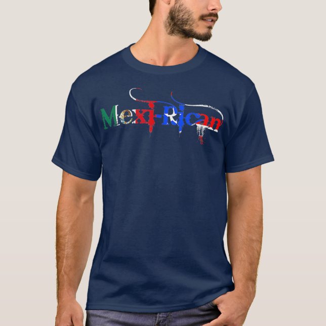 Camiseta MexiRican Mexico Puerto Rico Flag Mexican (Frente)