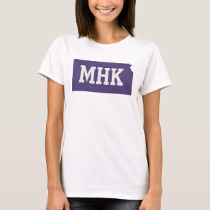 Camiseta MHK Kansas   Manhattan KS Estado abreviação