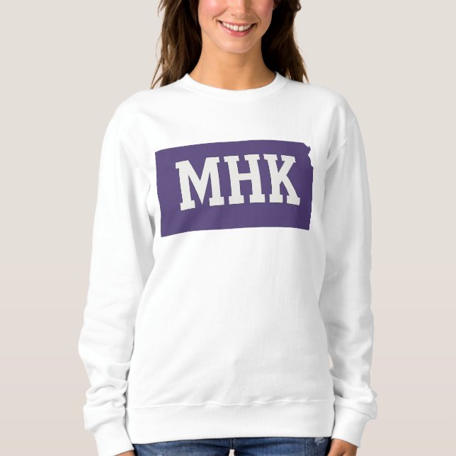 Camiseta MHK Kansas | Manhattan KS Estado abreviação (Frente)