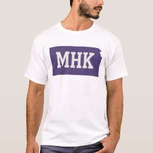 Camiseta MHK Kansas   Manhattan KS Estado abreviação