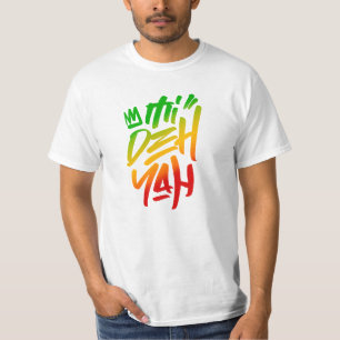 Camiseta Mi Deh Yah Rasta Dizendo Grafite Estilo Reggae