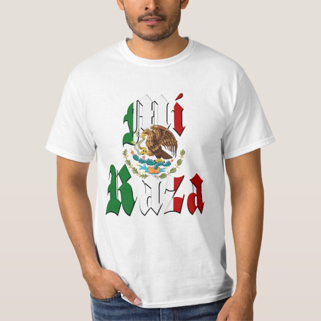 Camiseta MI RAZA Bandeira mexicana (Frente)