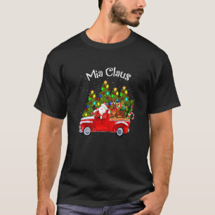 Camiseta Mia Claus Riding Car Papais noeis Pickup Reindeer 