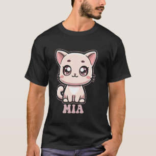 Camiseta Mia Cute Kitty Cat Design para Nome das Raparigas