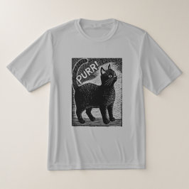 Camiseta MIADO! Gato Preto Vintage Estilo Xilogravura