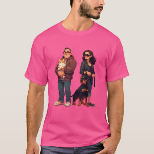 Camiseta Miados & Músculos – Pai Gato Engraçado e Mãe Dober