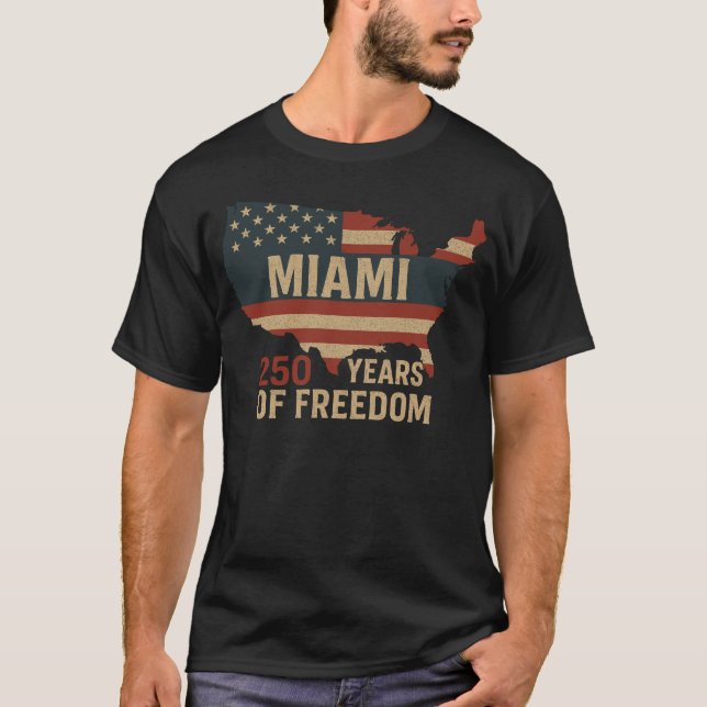 Camiseta Miami 250 Anos de Liberdade EUA (Frente)