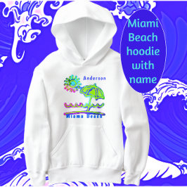 Camiseta Miami Beach FL Colorida Umbrella com sol brilhante