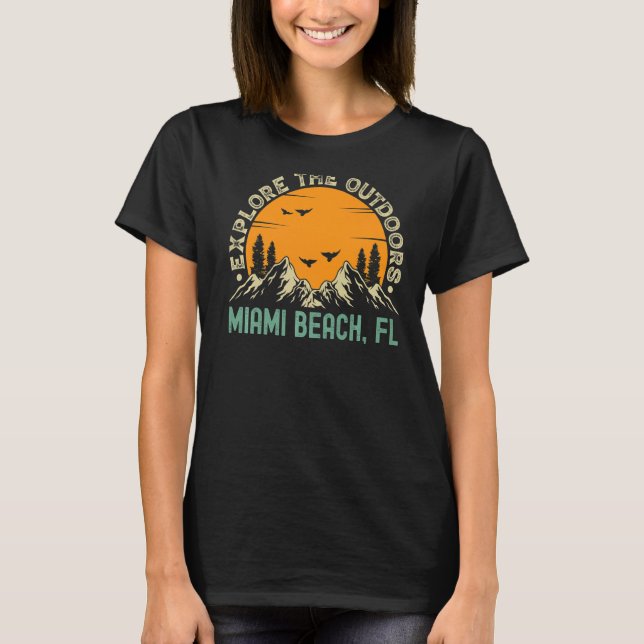 Camiseta Miami Beach, Flórida - Explore O Premiu Do Exterio (Frente)