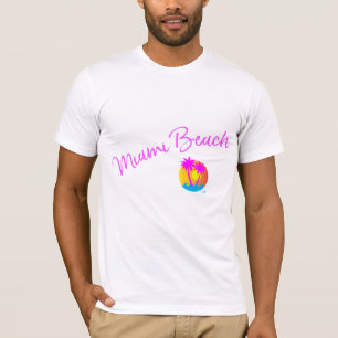 Camiseta Miami Beach, Florida Logo Palms Sun Legal