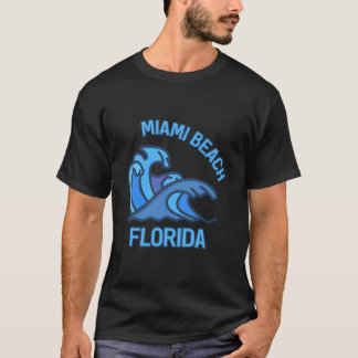 Camiseta Miami Beach Flórida Onda de Bolso