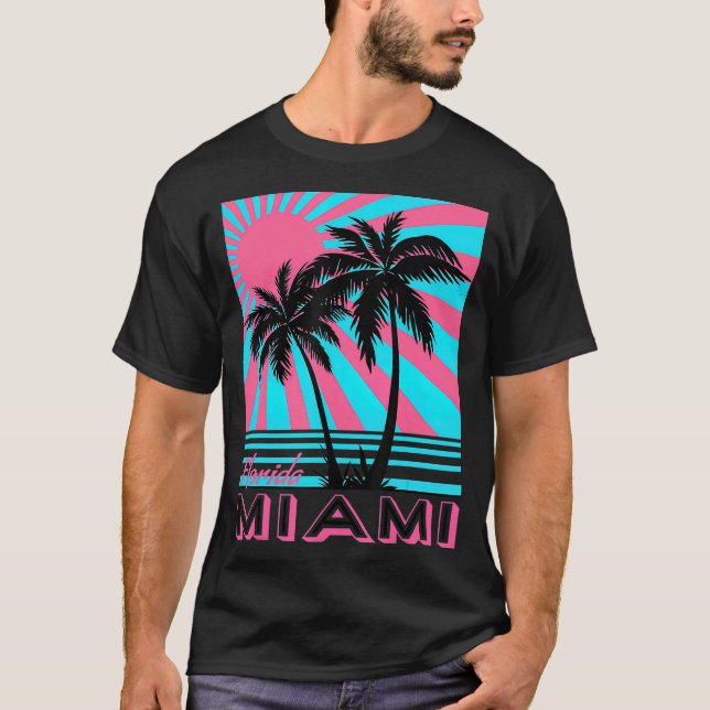 Camiseta Miami Beach Florida Palm Trees (Frente)