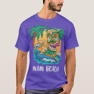 Camiseta Miami Beach Flórida Palmeira Surf Férias Tik
