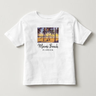 Camiseta Miami Beach Flórida Vintage Watercolor Art