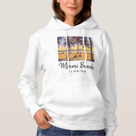 Camiseta Miami Beach Flórida Vintage Watercolor Art