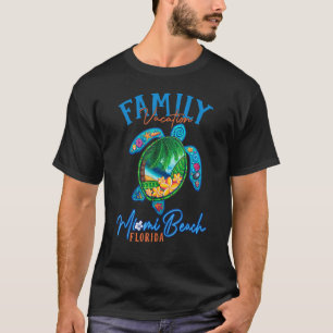 Camiseta Miami Beach Sea Turtle Flórida Correspondente Famí